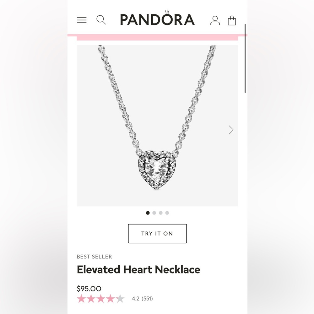 Pandora Elevated Heart Necklace